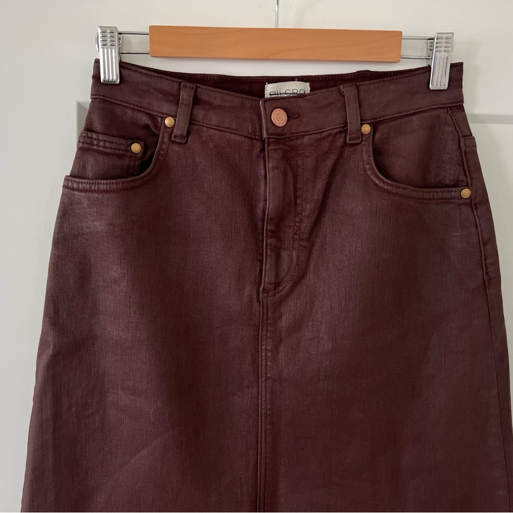 pilcro Madi Front Slit Denim Skirt - Picture 4 of 6